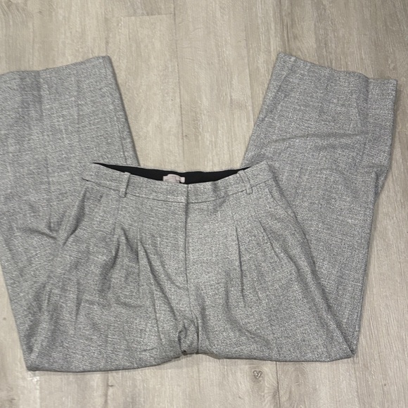 H&M Gray Tweed Double Pleated Wide Leg Trousers - Picture 2 of 13